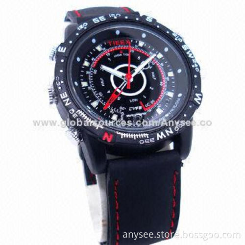 Water-proof 8GB Spy Watch DVR with 90 Degrees Ultra-wide Angle, 30fps Frame Rate